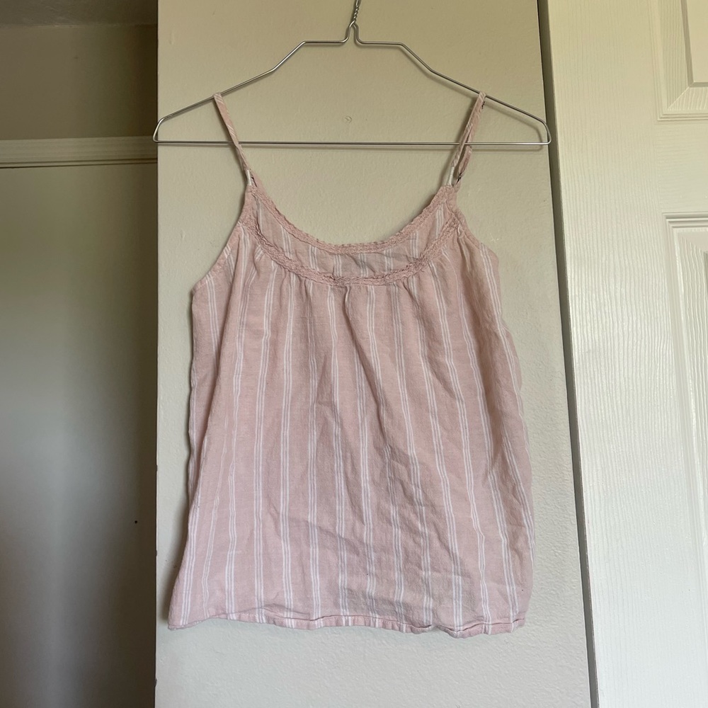 Abercrombie Pink Striped Tank Top Size XS